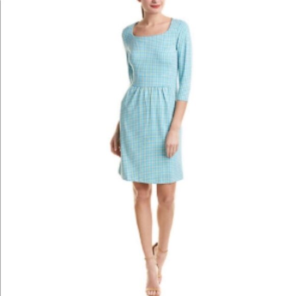 J. McLaughlin Emma Dress NWT Green Cream Palm Spring Print Size Small - Picture 6 of 7